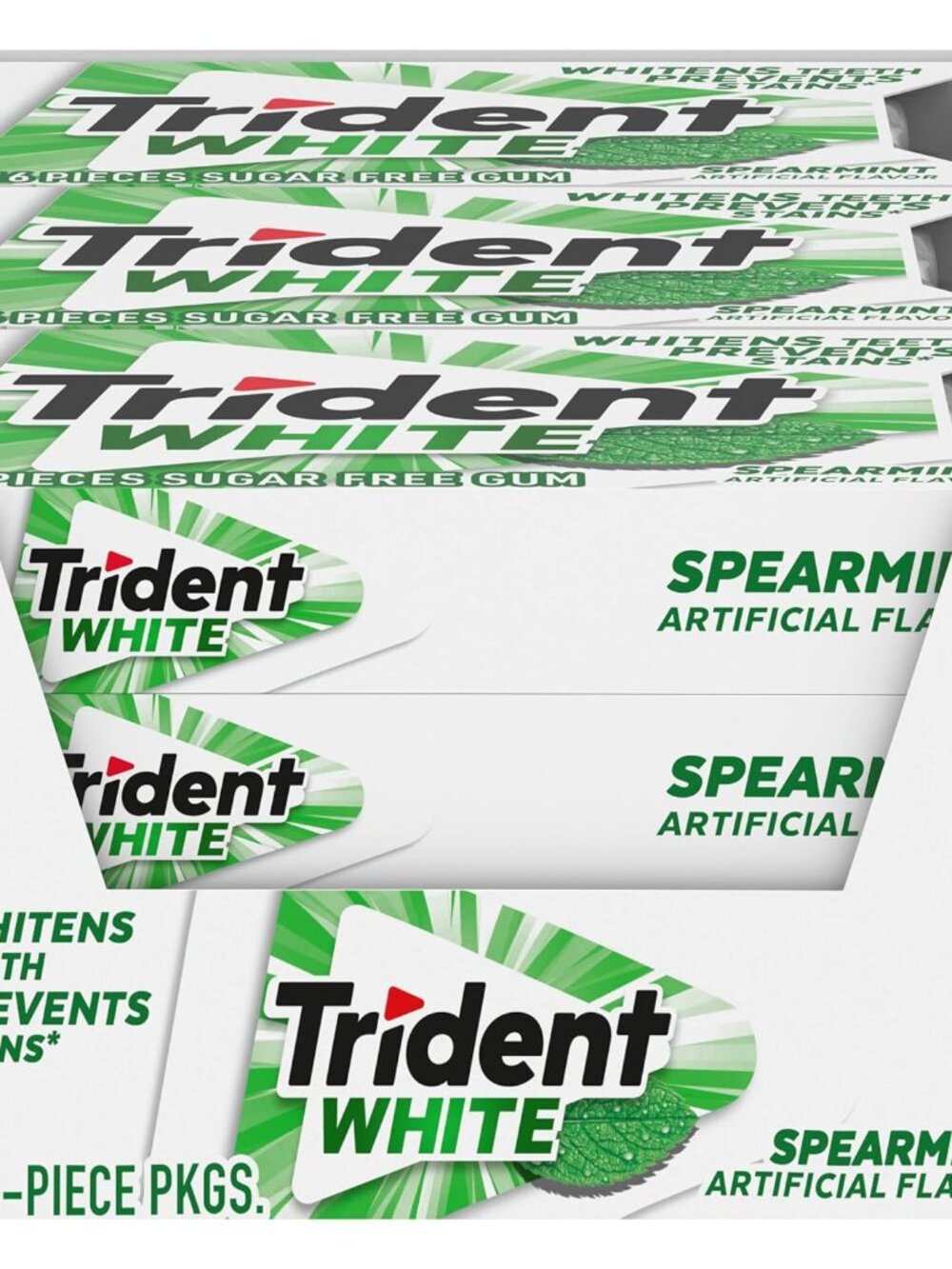 White Spearmint Sugar-Free Chewing Gum, 9 Pack of 16 Pieces 144 Total Pieces - Picture 1 of 16